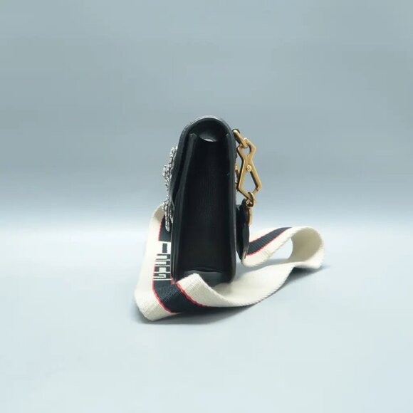 100% Authentic GUCCI Totem  Black Leather Shoulder Bag 1022-12524 - Picture 3 of 12